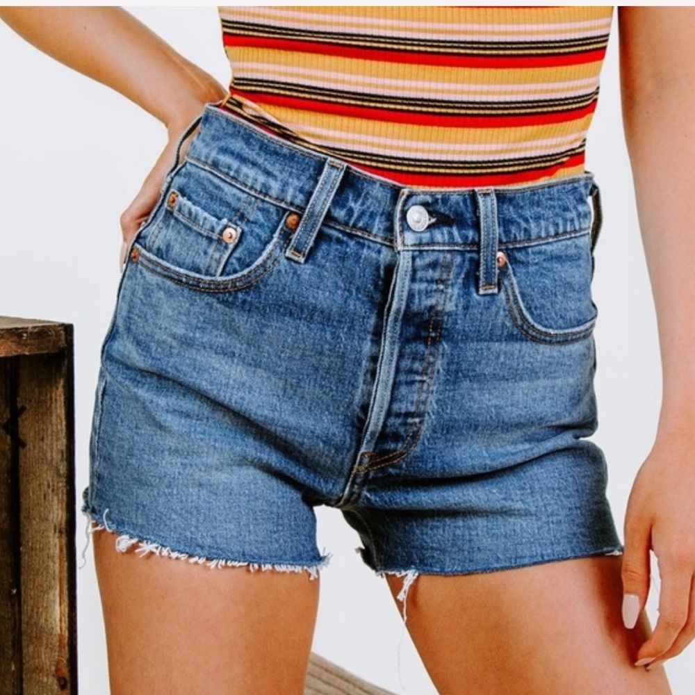Levi’s 501’s High Rise Button Fly Denim Shorts